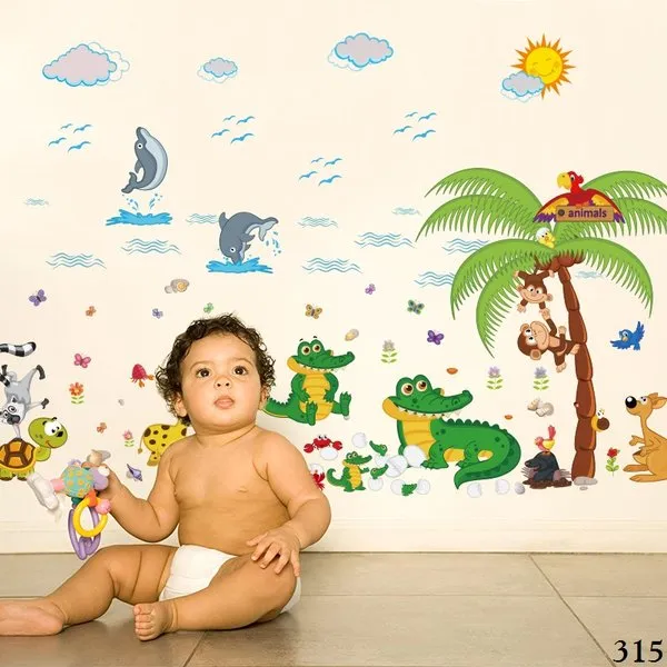 Beach%20Kids%20Wall%20Stickers%20Colorful%20Zoo%20Animal%20Wall%20Paper%20%20Removable%20Vinyl%20Wall%20Decal%20Sticker%20PVC%20Wall%20Art%20Mural%20For%20Kids%20Room%20-%20Image%203