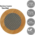 4 Pieces Heat Resistance insulated Bamboo Placement Heat pad, heat mat bowls, kettles coasters, Wooden Tea mat Diff Shapes. 