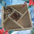 Pure Wood Dry Fruit Tray with Acrylic Glass Lid and Wooden  Handle Serving Tray  for Snacks. 