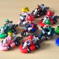 10pcs Super Mario Kart Competition Pull back Cars Toys Luigi Princess Peach Toad Yoshi Donkey Kong Collectible Figures Toy. 