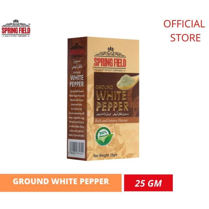 Springfield Brand White Pepper Powder~White Pepper In urdu Is Dakhni Mirch  25g