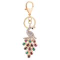 Beautiful Peacock Rhinestone Key Chain Crystal Purse Keychain Bag Key Ring. 