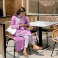 Summer Linen Indian Long Embroidered Kurti - Available in S, M, L, XL, Breathable, Full-Length Design. 