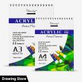Chivalry Artist Acrylic Pad For Painting Acrylic Canvas Pad 15 Sheets In A3/A4 Size. 