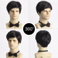 Synthetic Hair Wigs Short Black Cute Boy Cosplay Wig Natural Faux Hair Fiber. 