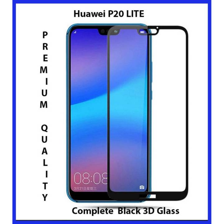 Huawei P20 Lite Full Black 9D5D6D10D11D21D Tempered Glass Screen Protector Full Glue Edge To Edge For Huawei P20 Lite