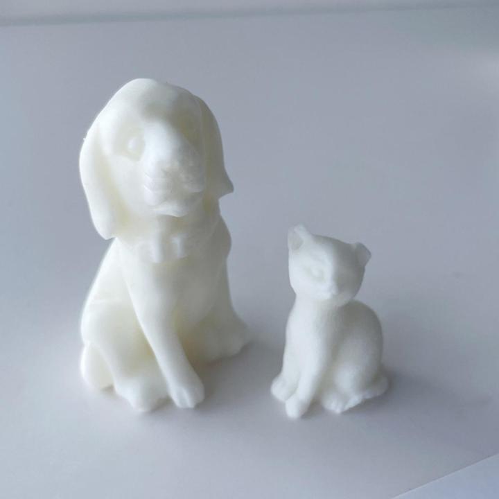 DIY Resin Handmade Baking Tools Desktop Aromatherapy Candle Making Gypsum Dog Cat Candle Mold
