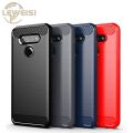 Leweisi Carbon Fiber Bumper Phone Case For LG K51 / LG Q51 / LG Reflect Back Cover Coque Shockproof Protective. 