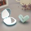 Eco-friendly Compact Fashion Contact Lenses Storage Box Plastic Contact Lenses Case Love Heart Shape for Women. 