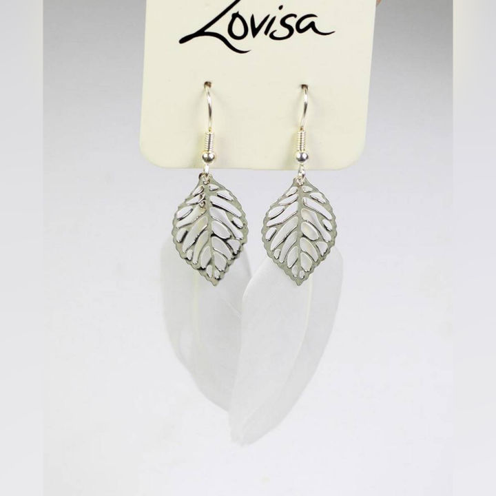 Lovisa Silver Leaf And Feather Earring Fashion Jewelry for Women, Girls, Her High Quality