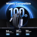 UGREEN 100W Double Type C 2-in-1 Fast Charging Cable  5A Space Gray Aluminum Shell Braided Data Cable E-Marker for iPhone 15 Series Samsung S24 S23 Ultra iPad Pro Macbook Switch. 