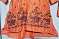 Stylish Embroidery Stitched Frock 2 Pieces Linen Dress For Girls. 