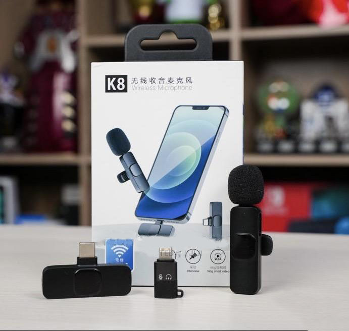 K8 Microphone for Youtubers | Mobile Lavalier Streaming Interview for Collar mic Mini Micro Portable Clip