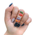 5Pcs Single Coil Spiral Glass Beads Copper Rotate Anti-stress Opening Fidget Rings for Daily Life. 