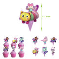 Gabby Dollhouse Party Decorations Balloons Cat Theme Set Supply Happy Birthday Decor Gabbys Doll house Figure Toys for Children. 