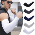 Summer Ice Silk Sunscreen Sleeve Covers For Men Loose-fit Ice Sleeves For Sports Protection Against Uv Rays. 