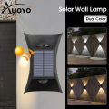 Auoyo  Solar Outdoor Lighting Wall Light Solar Outdoor Waterproof Lamp Dual Head Up And Down Dual Color Luminescent High Brightness Wall  Spotlights Door Signs And Wall Lights. 