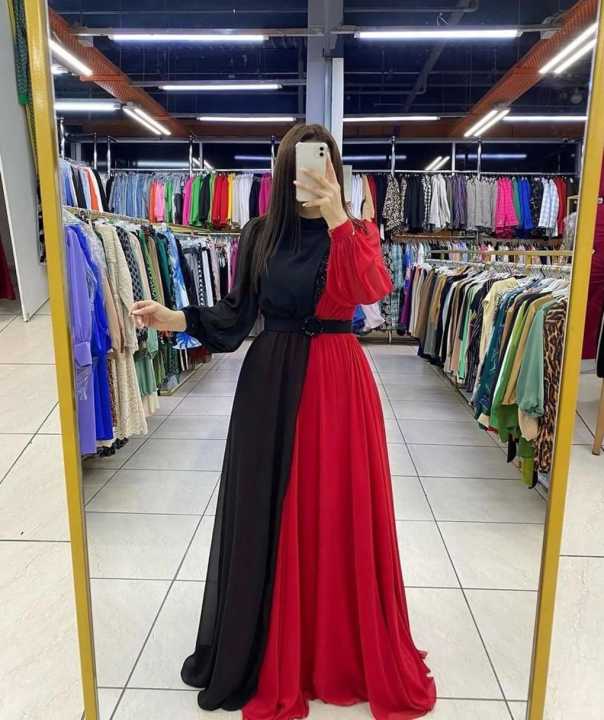 Party wear trending dress 2024 new arrivals long double colour maxi dress designs.DP 201R