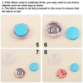 100Pcs Button Covers, Cover Button Kit with 5 Different Sized Buttons and Tools for Make Your Own Button Durable Easy to Use Silver. 