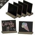 6 Pack Rustic Chalk Board Sign with Wood Stand for Wedding Decorations Signs Labels 6X5 inch Blackboard. 