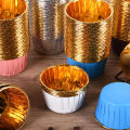 50Pcs Large 5039 Aluminum Foil Wrapper Paper Gold Cupcake Liner Baking Cup MJ. 