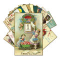 Retro-style New Year Cards Vintage Happy New Year Greeting Cards with Gold Foil Accents Perfect for Family Friends Set of 12/24 Pcs Retro Illustrations Holiday Cards New Year Cards. 