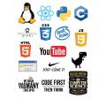 Programming Language Text Stickers for Laptop Car Bike Phone Stickers. 