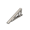 Leena Impex Silver self Geometric Design Tie Clip/ Tie pin. 
