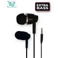 Maaz High Quality Mobile Handsfree, In-ear, Tangle Free, Black color, 1.2mm length, Aux Connector. 