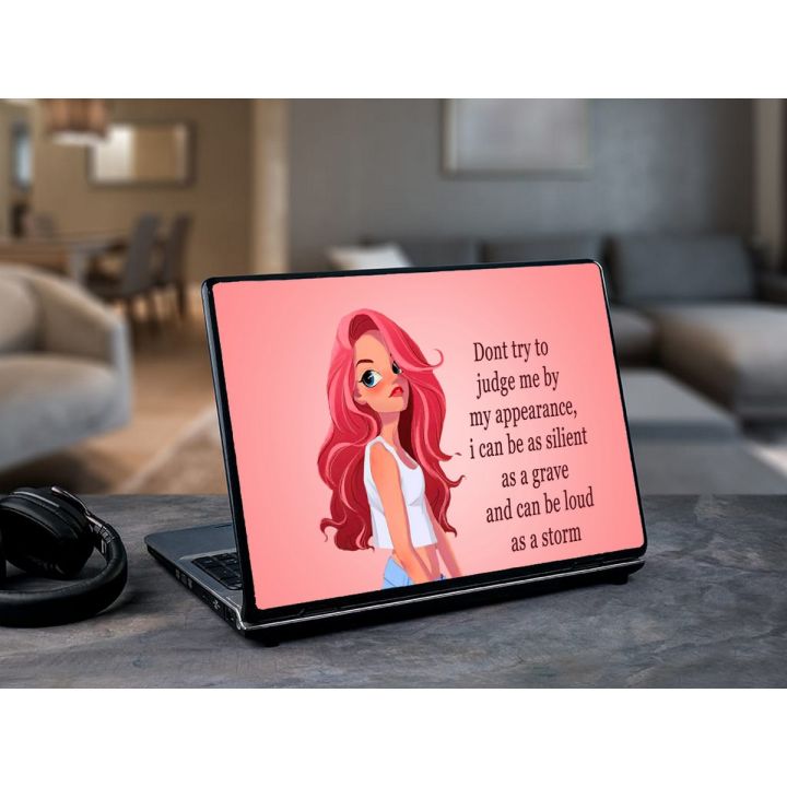 Quotation /Girlish wallpaper / Art girl / Abstrac girl  Laptop Skin Vinyl Sticker Decal, 13 13.3 14 15 15.4 15.6 inch Laptop Skin Sticker Cover Art Decal Protector Fits All Laptops