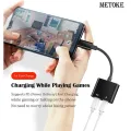 iPhone 4 in 1 Converter Gaming Dual Lightning Splitter Adapter with Music + Charge Compatible for iphone 7 8 X. 