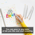 5Pcs Empty Refill Paint Markers Blank Refillable Paint Pens Empty Refillable Marker for Painting Transparent Pen Tube. 
