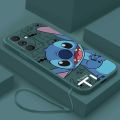 Samsung Galaxy A06 A16 Happy Stitch Soft Phone Case Smile Monster Cartoon Liquid Silicon Cover. 