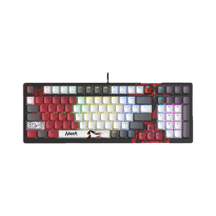 S98 Naraka BLMS Mechanical RGB Gaming Keyboard - Naraka Bladepoint Official Game Branding - RGB Backlit - Quiet Typing - For PC, Laptop, PS5 - Red Switch