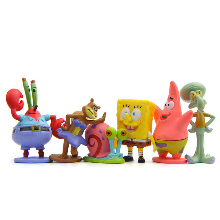 Cross-border 6 SpongeBob SquarePants figure models Solid Q version of the big star Octopus cartoon doll Cake decoration