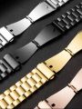 Metal Strap ( Golden, Black, Silver ) HIGH QUALITY Metal Strap For Smartwatch 2 in 1 For 22mm Or 44/45/49mm Dial Of Smartwatches. 