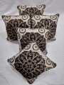 Velvet Jacquard Cushion Covers Set of 5 16 x 16 Inches Washable with Back Zip Closure. 