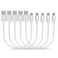VOKOO Short Charging Cables [5 Pack 8 inches] BUENTEK Nylon Braided USB Cable Sturdy Charging Cord Compatibility with i OS System Device - Silver. 