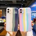 Sroof For OPPO R17 F19 F17 F11 K9 Pro A93 A72 A57 A55 5G A83 A77 A71 A59 A54 A53 A52 A39 A37 A36 A17 A16K A16 A15 A11 A9 A8 A7 A5 A3 A1K INS Smile Rainbow Stripe Tide For Girls Shockroof Silicone All-Inclusive Protective Cover. 