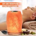 Himalayan Glow Salt Lamp, Wooden Base and Dimmable Bulb Control Night Lamp  (Crystal Salt). 