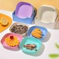 6/10 Multi-Function Spit Bone Dish Set – Food Grade Plastic Plates with Stand, Round & Square Dining Plates for Easy Serving. 