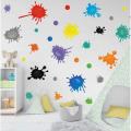 Multicolor Paint Wall Decal Splatter and Splotches Art Sticker for Smooth Surfaces Nursery Playroom Bedroom. 