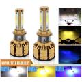Universal M3 Motorbike Led Headlight Bulb Three Colour Flash With Fan. 