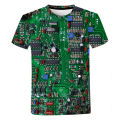 3D printed circuit board graphic t shirt for men summer casual T-shirt casual electronic chip creative tee shirts women gym tops. 