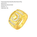 Fine Hot Selling Horse Head Man Diamond Ring Gold Plated Alloy Male Zircon Fashion Jewelry Rings. 