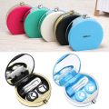 Contact Lens Case Perfume Bottle Travel Portable Solid Color Lens Cover Container Beauty Pupil Storage Soaking Box Eyewear Accessories. 