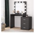 Square Wooden Dressing Table with Mirror - Stylish Dresser for Girls - Elegant Vanity Table with Storage. 