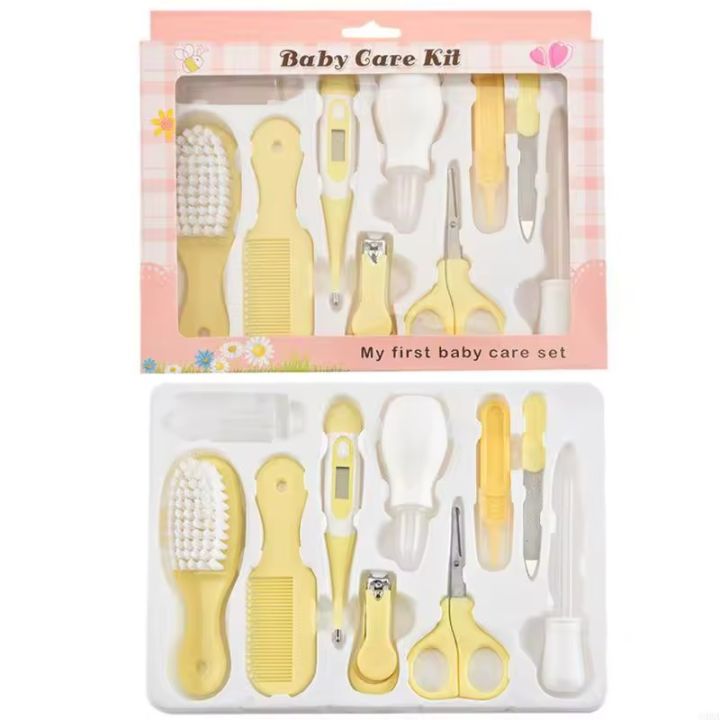 10Pcs%20Multi-Piece%20Baby%20Care%20Kit%20Newborn%20Hair%20Nail%20Thermometer%20Beauty%20Brush%20Kit%20Scissors%20Comb%20Teether%20Function%20Child%20Toiletry%20Kit%20Baby%20-%20Image%204