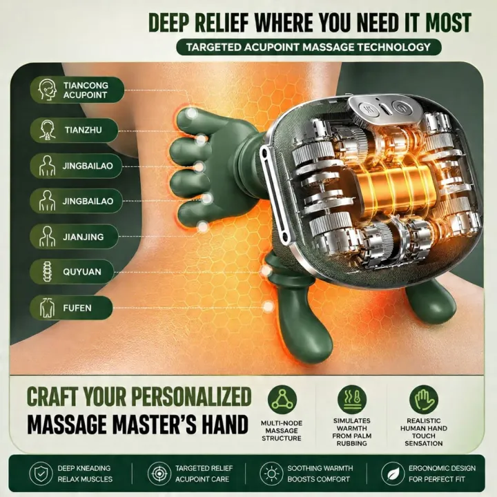 Neck Massager Finger Pressure with Heat - Image 3