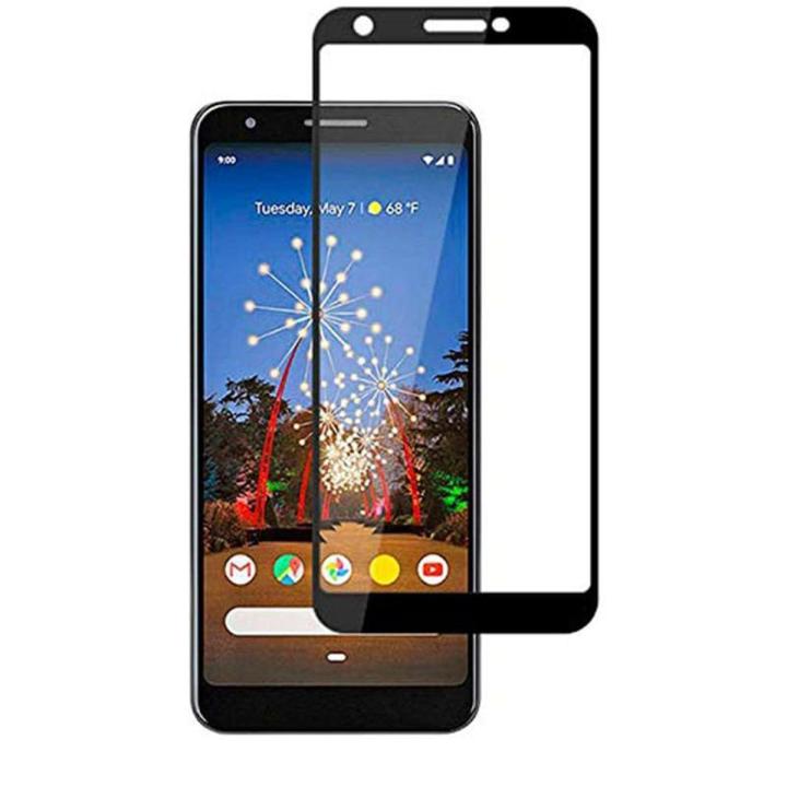 Google Pixle 3A Screen Glass Protector HD Edge to Edge Full Glue Tempered Glass for Google Pixel 3A Full Coverage Screen Protector - BLACK
